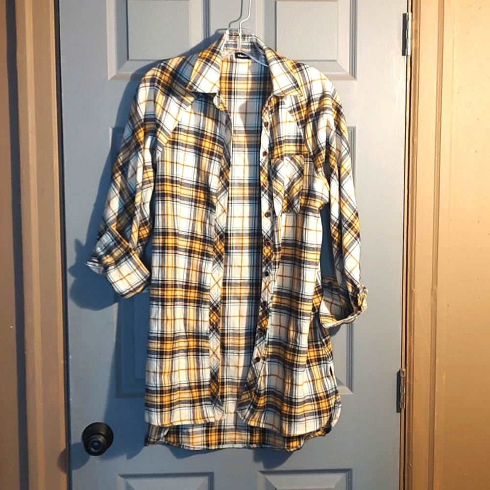 Long flannel button up